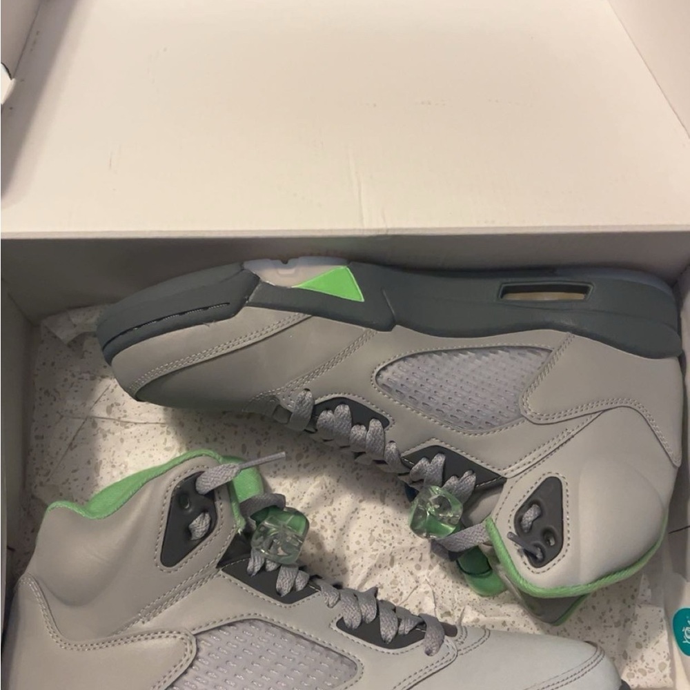 Jordan Gray and Green Sneakers